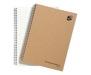 A4 Eco Wirebound Notebooks 160 Pages 80gsm Ruled Recycled Pack of 5