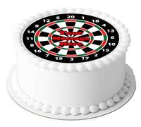 A4 Edible Decor Icing Sheet PERSONALISED Darts Board 7-8" Circle Cake Topper Decoration - Great for larger cakes