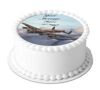 A4 Edible Decor Icing Sheet PERSONALISED Lancaster Bomber Aeroplane 7-8" Circle Cake Topper Decoration - Great for larger cakes
