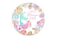 A4 Edible Decor Icing Sheet PERSONALISED Mermaid Underwater Shells 7-8" Circle Cake Topper Decoration - Great for larger cakes