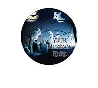 A4 Edible Decor Icing Sheet PERSONALISED Spooky Halloween Ghost 7-8" Circle Cake Topper Decoration - Great for larger cakes
