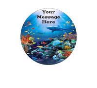 A4 Edible Decor Icing Sheet PERSONALISED Underwater 7-8" Circle Cake Topper Decoration - Great for larger cakes