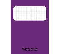 A4 Exercise Book 10 mm Square: A4 Maths Exercise Books Squared 10mm (1 cm) , Notebook for Mathematics (Math),Perfect for Schools, Business, Home, ... 90GSM Quality White Paper-Purple Cover