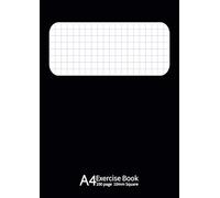 A4 Exercise Book 10 mm Square: A4 Maths Exercise Books Squared 10mm (1 cm) , Notebook for Mathematics (Math),Perfect for Schools, Business, Home, ... -Thick 90GSM Quality White Paper- Black Cover