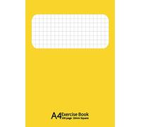 A4 Exercise Book 10 mm Square: A4 Maths Exercise Books Squared 10mm (1 cm) , Notebook for Mathematics (Math),Perfect for Schools, Business, Home, ... 90GSM Quality White Paper- Yellow Cover
