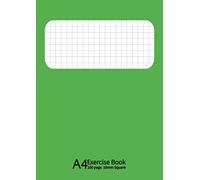 A4 Exercise Book 10 mm Square: A4 Maths Exercise Books Squared 10mm (1 cm) , Notebook for Mathematics (Math),Perfect for Schools, Business, Home, ... -Thick 90GSM Quality White Paper- Green Cover