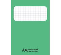 A4 Exercise Book 10 mm Square: A4 Maths Exercise Books Squared 10mm (1 cm) , Notebook for Mathematics (Math),Perfect for Schools, Business, Home, ... -Thick 90GSM Quality White Paper- Green Cover