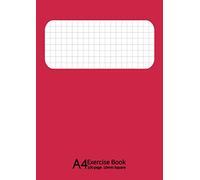 A4 Exercise Book 10 mm Square: A4 Maths Exercise Books Squared 10mm (1 cm) , Notebook for Mathematics (Math),Perfect for Schools, Business, Home, ... -Thick 90GSM Quality White Paper- Red Cover