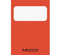 A4 Exercise Book 10 mm Square: A4 Maths Exercise Books Squared 10mm (1 cm) , Notebook for Mathematics (Math),Perfect for Schools, Business, Home, ... 90GSM Quality White Paper- Orange Cover