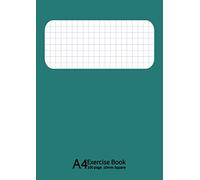 A4 Exercise Book 10 mm Square: A4 Maths Exercise Books Squared 10mm (1 cm) , Notebook for Mathematics (Math),Perfect for Schools, Business, Home, ... -Thick 90GSM Quality White Paper- Green Cover