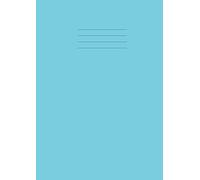 A4 Exercise Book: 100 pages 90gsm, 8mm lined ruled with margin notebook for Schools,Office and Homes-Aqua