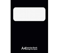 A4 Exercise Book 7 mm Square 100 Pages: 7mm (0.7cm) Squared Exercise Books, Notebook for Mathematics (Math),Perfect for Schools, Business, Home, ... -Thick 90GSM Quality White Paper. Black Cover