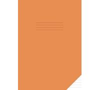 A4 Exercise Book 8mm Ruled with Margin: Lined Paper Notebook for School | 100 Pages | Orange Cover