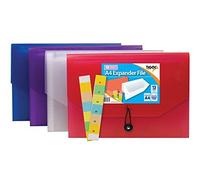 A4 Expanding File 13 Gusset Pocket Folder Organiser Plastic Elastic Closure