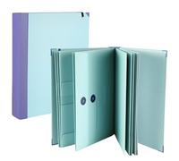 A4 Expanding File Folder, Accordion Document Organizer with Snap Closure, If I Die Binder UK Portable File Folder for Home Office School Use Blue, Multipurpose Portable File Folders with Sticker