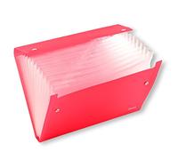 A4 Expanding File Folder - Clear 13 Gusset Pockets - Multi Section Folder with Stud Wallet Closer - Document Wallet Folder by Arpan (Pink), ST-9604