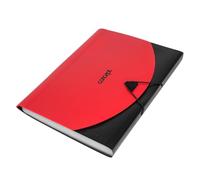 A4 Expanding File Folder Red & Black 13 Part Strong Plastic Concertina Organiser