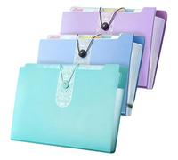 A4 Expanding File Organiser, Document Organiser, 3 Pcs Poly Pockets Document Organiser with 12 Compartment, for Paperwork A4 for School Home Office Stationary.