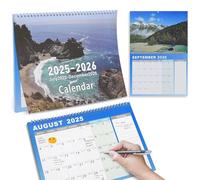 A4 Family Calendar 2025 Wall Calendar,July 2025 to December 2026,Monthly Planner 18 Months Large Hanging with Lanyard and Stickers, 29 × 21 CM (Island Landscape)