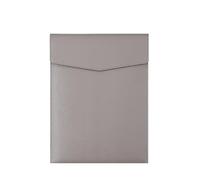 A4 Faux Leather File Folder Simple Large Capacity Document Bag Briefcase Data Contract Bill Office Paper Organizer(Grey)