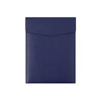 A4 Faux Leather File Folder Simple Large Capacity Document Bag Briefcase Data Contract Bill Office Paper Organizer(Blue)