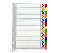 A4 File Dividers 12 Part Card Punched Filing Dividers for Ring Binders Lever Arch Files Document Organisers Subject Divider with Writable Index Tabs for Folders 1 Pack
