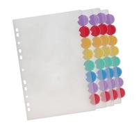 A4 File Dividers 8 Parts Subject Dividers Round Coloured Tabs Office School Binder Divider for Filing Clear Plastic Punched Pockets Pack 0f 3
