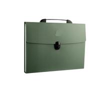 A4 File Folder 13 Layers Fashion Storage Bag Test Paper Desktop Tool School Stationery Office Supplies for Paperwork(Green)