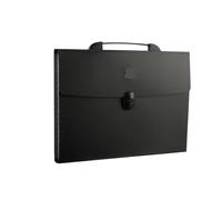 A4 File Folder 13 Layers Fashion Storage Bag Test Paper Desktop Tool School Stationery Office Supplies for Paperwork(Black)