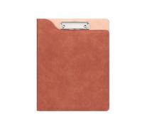 A4 File Folder Clipboard, PU Leather Padfolio Clipboard, Portfolio Organizer with Notepad and Pen Holder, Document Storage Organizer(Brown)