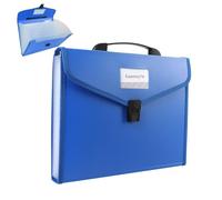 A4 File Organiser Box Files Folder with Handle,13 Pockets Portable Document Folders for Paperwork,Concertina File Expanding Filing Box Paper Organiser for Office School Home with Tabs (Blue)