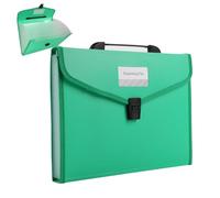 A4 File Organiser Box Files Folder with Handle,13 Pockets Portable Document Folders for Paperwork,Concertina File Expanding Filing Box Paper Organiser for Office School Home with Tabs (Green)