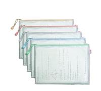 A4 File Storage Bags Folder Large Capacity Gridding Waterproof Zip Bag Office Students Textbook Test Paper Archives Pouch(63483)