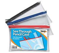 A4 Flat Exam Pencil Case Assorted Colour