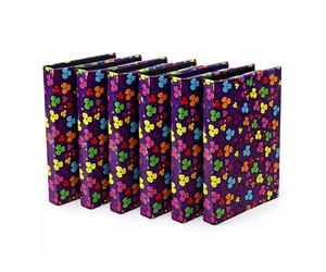 A4 Flower Power 2 Ring Binder Folder 40mm Spine - Set of 6