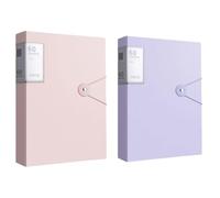 A4 Folder with Plastic Sleeves Premium 60 Pockets File Binder Clear Documents Organizer for Office & Medical Records Presentation Folder for Document (Purple+Pink)
