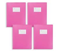 A4 Folio Display Book 104 Pockets | Arpan Portfolio Book for School Notes, Certificates & Choir Music | Durable Book Folder with Clear Sleeves - (Pink Pack of 4)