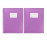 A4 Folio Display Book by Arpan | 104-Pocket Portfolio Book for School Work, Choir Music & Documents | Durable Book Folder for Everyday Organisation - (Purple Pack of 2)