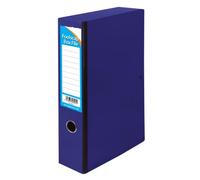 A4 Foolscap Box File - Pack of 10 - Durable Document Storage, Lever Arch Style, Secure Elastic Closure - Office & School Filing Solution (Blue)