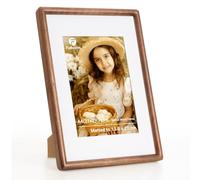 A4 Frame, Handcrafted Wooden Rounded Corner A4 picture frame, Natural Walnut Solid Wood Frames for Wall & Tabletop Picture Frames, A4(21x29.7 cm) Frame with Mount for A5(13.8x20 cm) Photo Frame