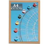 A4 Frame Picture Frames Wooden Photo Frame with Stand Tabletop or Wall Hanging Wall Mount 21 x 29.7cm For Poster Frame Desk Certificate Displaying (Natural Wood)