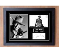A4 Framed Poster John Wayne Signed Autographed (Copy) Framed (23cm x 32cm) Print
