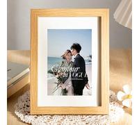 A4 Frames Wood Modern Photo Frame for Tabletop Display Ideal for Family Baby Friends Wedding Memories (Wood,A4)