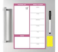 A4 Fridge Whiteboard - Magnetic Dry Erase Sheet & Pen, Meal Planner & Shopping List, Memo Board for Kitchen or Office