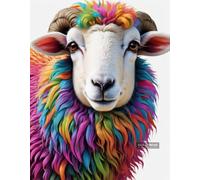 A4 Funny Sheep Poster Vintage Style Wall Print with Adorable and Playful Lamb Character for Nursery Playroom or Rustic Animal Themed Interior Decor