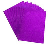 A4 Glitter Card Stock Purple Craft Foam Sheets Board Shiny Sparkle Easy Cut Craft Foam Pads Card Making Supplies Embellishments Scrapbooking 5 Pack