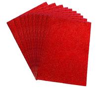 A4 Glitter Card Stock Red Craft Foam Sheets Board Shiny Sparkle Easy Cut Craft Foam Pads Card Making Supplies Embellishments Scrapbooking 5 Pack