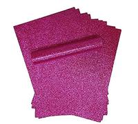 A4 Glitter Paper Sparkly Soft Touch Non Shed Thick 150gsm / 40lb Paper 10 Sheets (Fuchsia Pink)