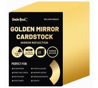 A4 Golden Mirror Cardstock Paper, 25 Sheets 250gsm/92Ib Metallic Refle