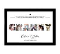 A4 Granny Personalised Photo Collage Framed Black